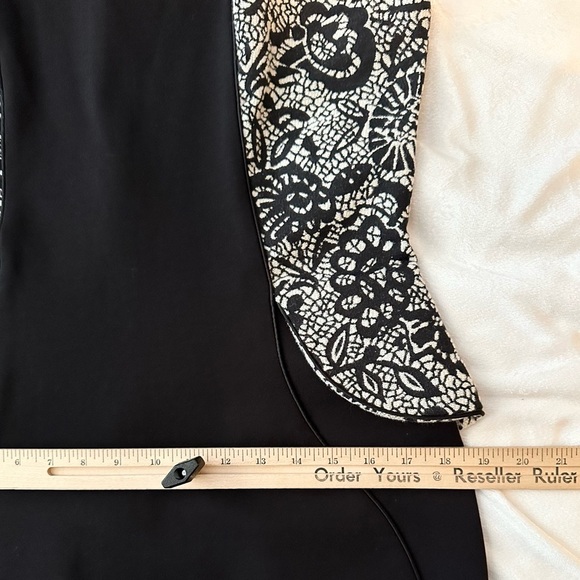 Uccé Black White Sheath Fitted Dress 10 NWT cap sleeve USA career modest formal - Picture 8 of 12